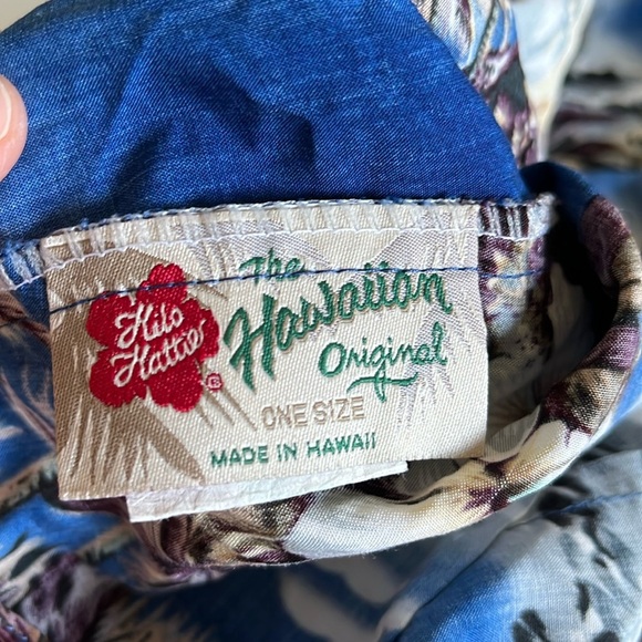 Hilo Hattie Hawaiian Sarong Mini Wrap Skirt VTG Aloha Tropical Blue One Size - Picture 6 of 7